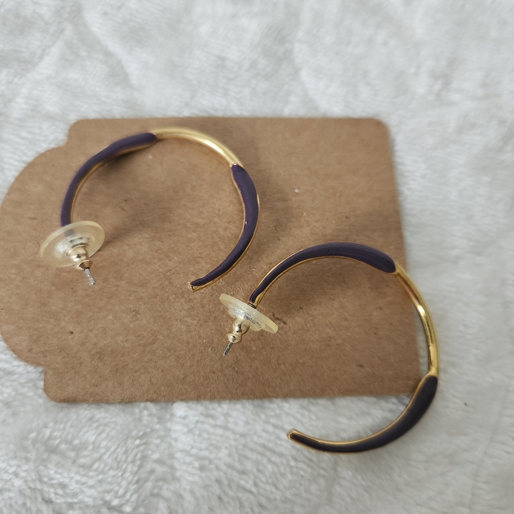 Vintage Purple & Gold Hoops